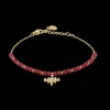 Damen Armband ANTHAREA Gold Edelstahl Rote Perlen