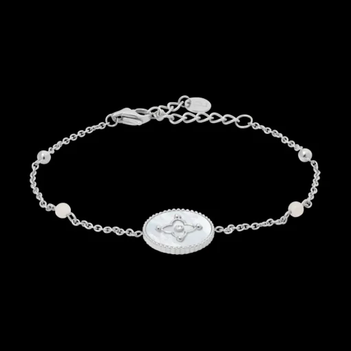 Damen Armband  TALLIA Silber Edelstahl Weisse Perlmutt