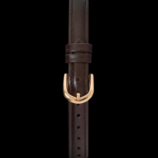 Damen Braun Leder 12 MM Armband Roségold Verschluss