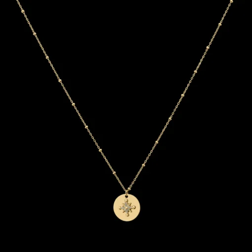 Damen Halskette PERSEA Gold Edelstahl Kristalle