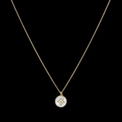 Damen Halskette TALLIA Gold Edelstahl Weisse Perlmutt