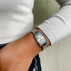Damen Set ARIANE Silber Zifferblatt Silber Edelstahl Armband