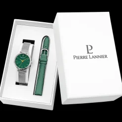 Damen Set CHOUQUETTE Grün Zifferblatt Grün Leder 12 MM Armband