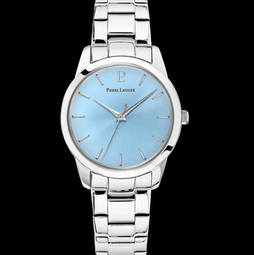 Damen Set ROXANE Blau Zifferblatt Silber Edelstahl Armband