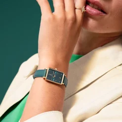 Damen Uhr ARIANE Grün Zifferblatt Grün Leder Armband