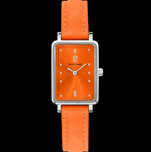 Damen Uhr ARIANE Orange Zifferblatt Orange Leder Armband