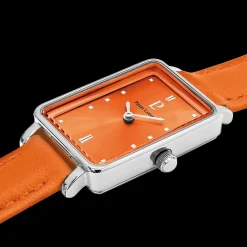 Damen Uhr ARIANE Orange Zifferblatt Orange Leder Armband
