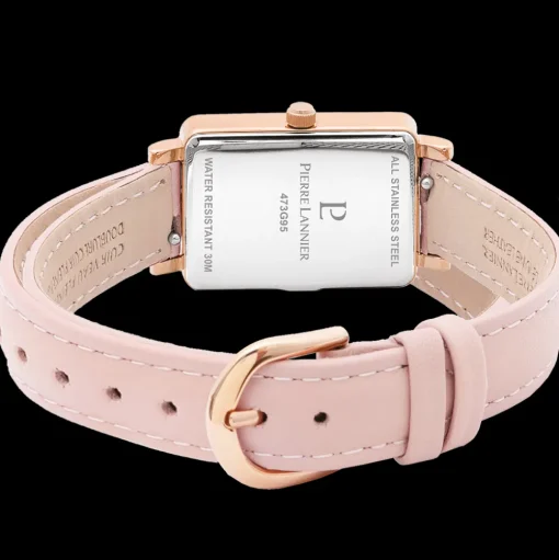 Damen Uhr ARIANE Roségold Zifferblatt Rosarot Leder Armband