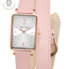 Damen Uhr ARIANE Silber Zifferblatt Rosarot Leder Armband