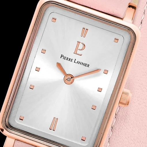 Damen Uhr ARIANE Silber Zifferblatt Rosarot Leder Armband