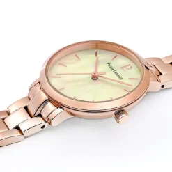 Damen Uhr AURA Weiss Zifferblatt Roségold Edelstahl Armband