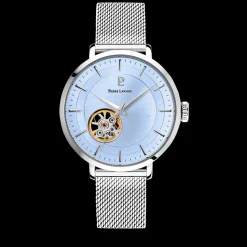 Damen Uhr AUTOMATIC Blau Zifferblatt Silber Milanaise Armband