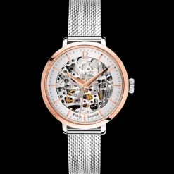 Damen Uhr AUTOMATIC Silber Zifferblatt Silber Milanaise Armband