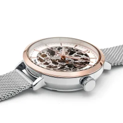Damen Uhr AUTOMATIC Silber Zifferblatt Silber Milanaise Armband