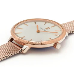Damen Uhr CAPRICE Silber Zifferblatt Roségold Milanaise Armband