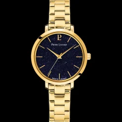 Damen Uhr CHOUQUETTE Blau Zifferblatt Gold Edelstahl 12 MM Armband