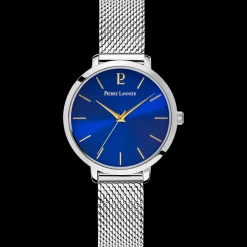 Damen Uhr CHOUQUETTE Blau Zifferblatt Silber Milanaise Armband
