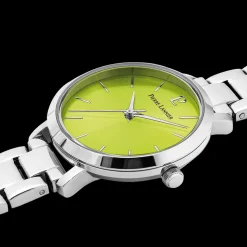 Damen Uhr CHOUQUETTE Grün Zifferblatt Silber Edelstahl Armband