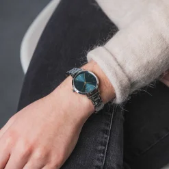 Damen Uhr CHOUQUETTE Grün Zifferblatt Silber Edelstahl 12 MM Armband