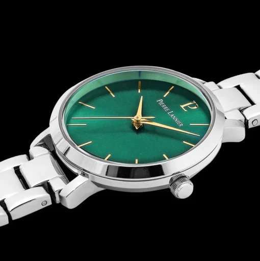 Damen Uhr CHOUQUETTE Grün Zifferblatt Silber Edelstahl 12 MM Armband