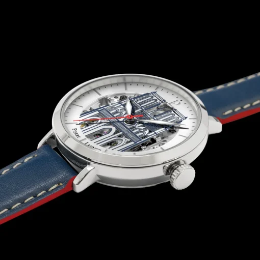 Damen Uhr COEUR BATTANT Silber Zifferblatt Blau Leder 14 MM Armband