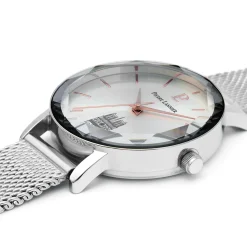 Damen Uhr COEUR BATTANT Silber Zifferblatt Silber Milanaise 14 MM Armband