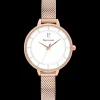 Damen Uhr DELICE Weiss Zifferblatt Roségold Milanaise Armband
