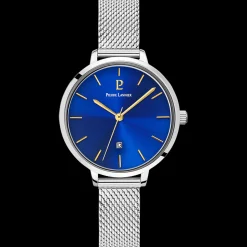 Damen Uhr ECHO  Zifferblatt blau  Silber Milanaise Armband