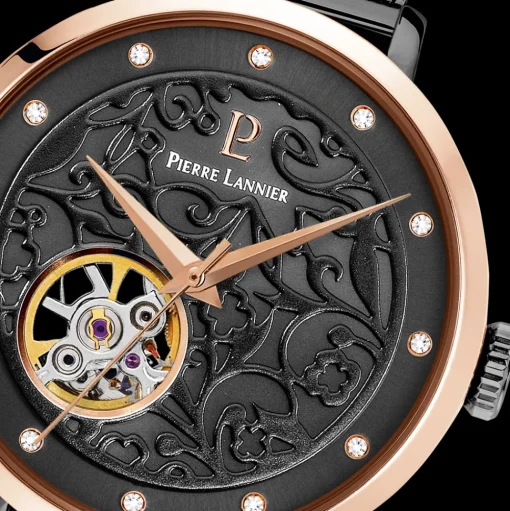 Damen Uhr EOLIA Grau Zifferblatt Grau Milanaise Armband