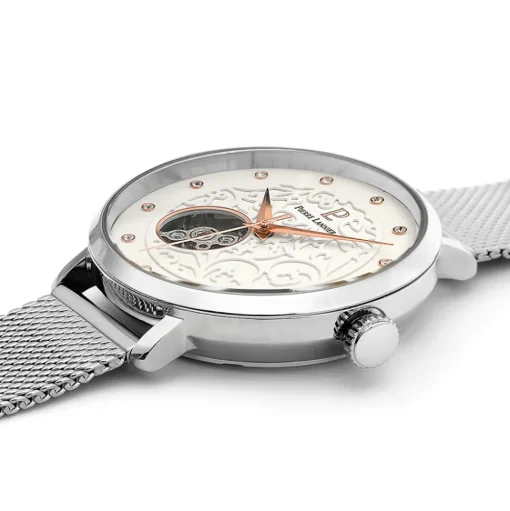 Damen Uhr EOLIA Weiss Zifferblatt Silber Milanaise Armband