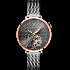Damen Uhr ESPERANCE Grau Zifferblatt Grau Milanaise 14 MM Armband