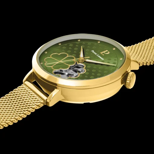 Damen Uhr ESPERANCE Grün Zifferblatt Grün Milanaise 14 MM Armband