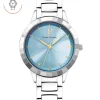 Damen Uhr GALIERA Blau Zifferblatt Silber Edelstahl Armband