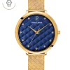 Damen Uhr GRACE Blau Zifferblatt Gold Milanaise Armband