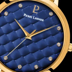 Damen Uhr GRACE Blau Zifferblatt Gold Milanaise Armband