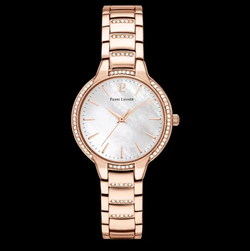 Damen Uhr JOY Weiss Zifferblatt Roségold Edelstahl Armband