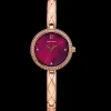 Damen Uhr LEIA Himbeer Zifferblatt Roségold Edelstahl Armband