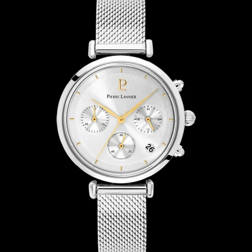 Damen Uhr LUTECIA Silber Zifferblatt Silber Milanaise Armband
