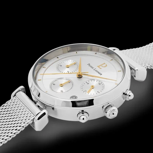 Damen Uhr LUTECIA Silber Zifferblatt Silber Milanaise Armband