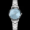 Damen Uhr MULTIPLES Blau Zifferblatt Silber Edelstahl Armband