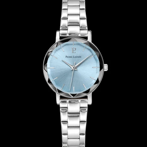 Damen Uhr MULTIPLES Blau Zifferblatt Silber Edelstahl Armband