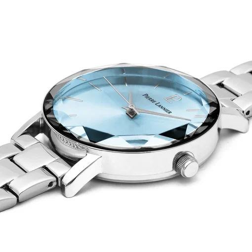 Damen Uhr MULTIPLES Blau Zifferblatt Silber Edelstahl Armband