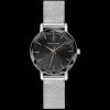 Damen Uhr MULTIPLES Grau Zifferblatt Silber Milanaise Armband