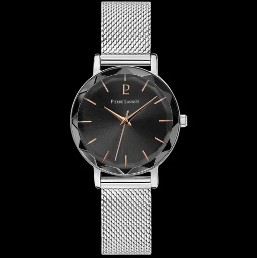 Damen Uhr MULTIPLES Grau Zifferblatt Silber Milanaise Armband