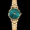 Damen Uhr MULTIPLES Grün Zifferblatt Gold Edelstahl Armband