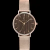 Damen Uhr NATURE Braun Zifferblatt Roségold Milanaise Armband