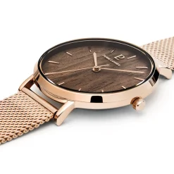 Damen Uhr NATURE Braun Zifferblatt Roségold Milanaise Armband
