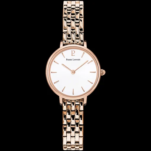 Damen Uhr NOVA Weiss Zifferblatt Roségold Edelstahl Armband