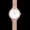 Damen Uhr NOVA Weiss Zifferblatt Roségold Milanaise Armband