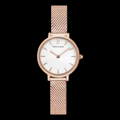 Damen Uhr NOVA Weiss Zifferblatt Roségold Milanaise Armband